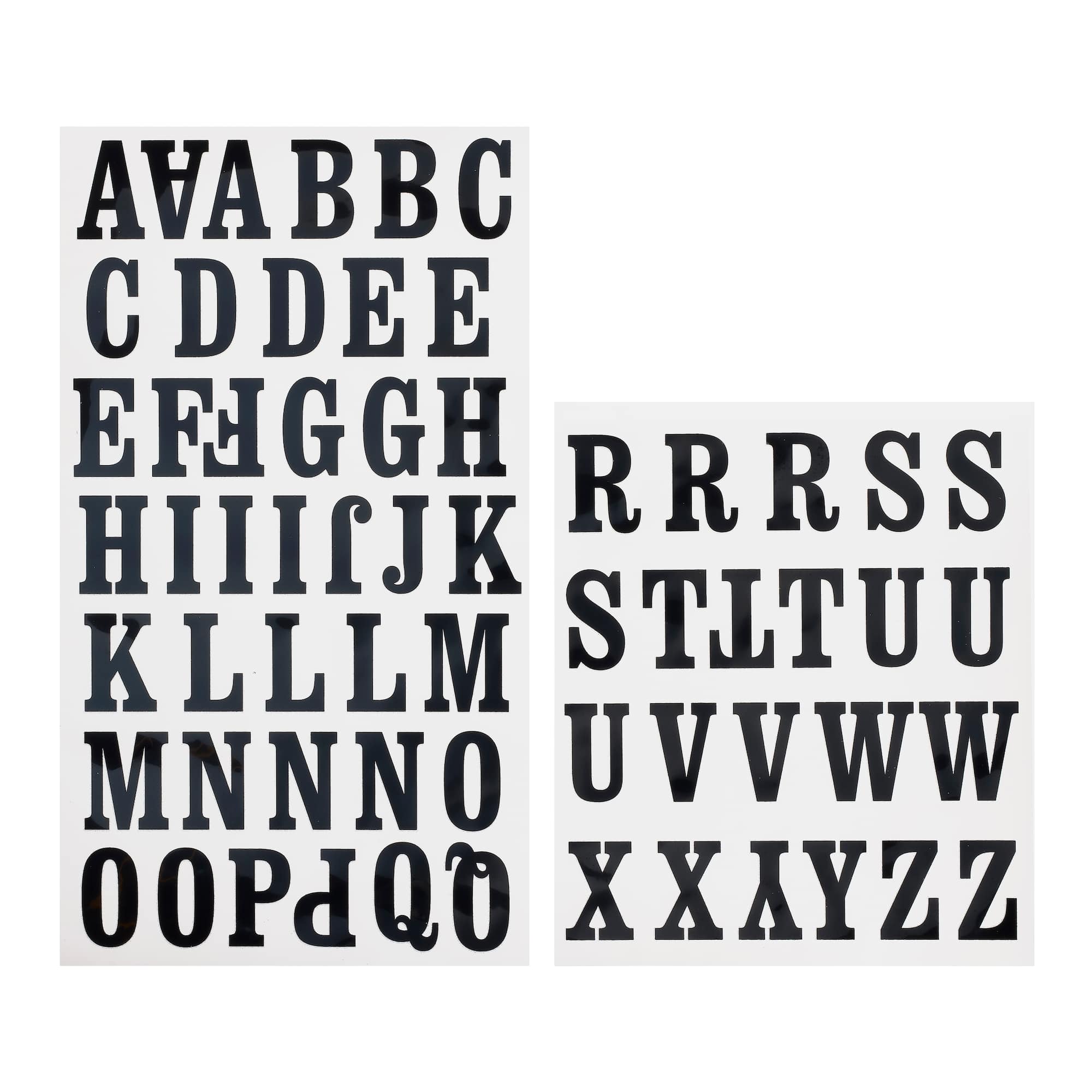 12 Packs: 62 ct. (744 total) Iron-On Black San Serif Alphabet by Make Market®